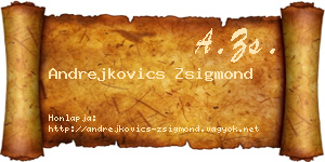 Andrejkovics Zsigmond névjegykártya