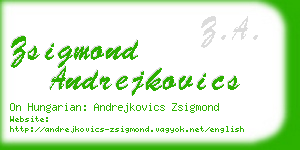 zsigmond andrejkovics business card